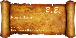Rus Edina névjegykártya